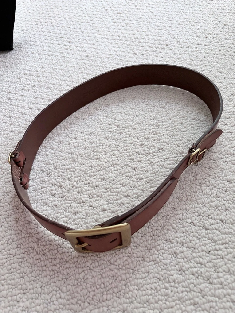 Lauren Ralph Lauren Brown Leather Equestrian Double-Buckle Belt